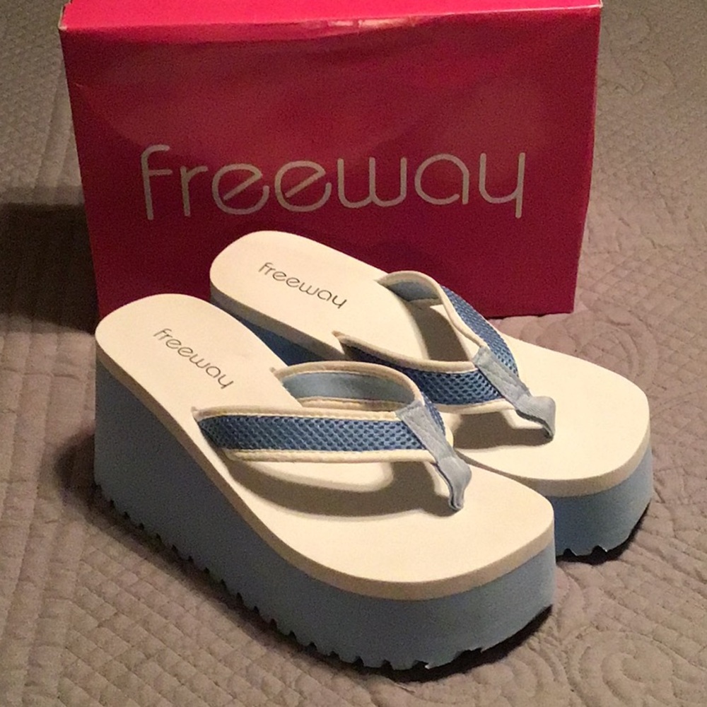 Freeway Blue and White Sandals